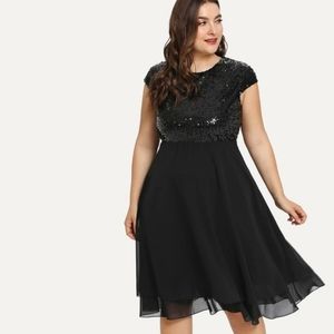 Shein black sequence dress